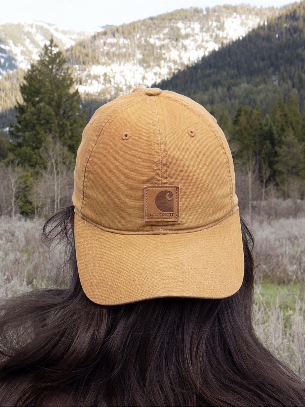 Carhartt Wheat Brown Canvas Logo Baseball Cap